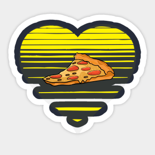 Pizza lover, sunset heart. Professional pizza eater and food glutton person gift Sticker